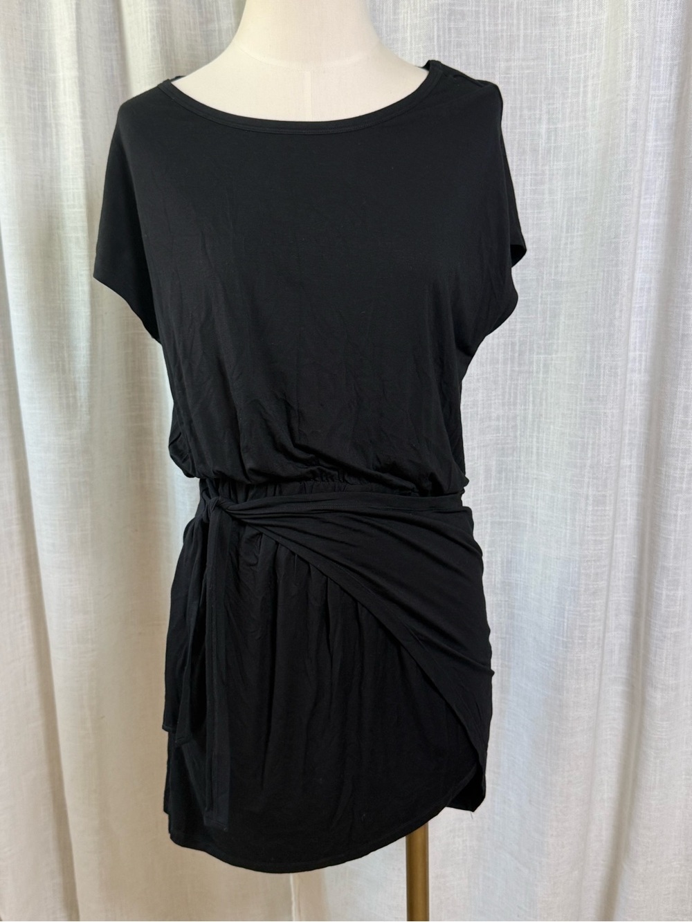 Lovers + Friends Black Tie-Waist Mini Dress